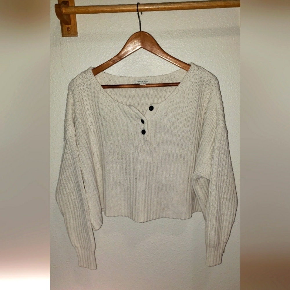 American Eagle | Chunky Henley Knit Sweater
